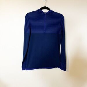 Title nine partially striped 1/4 zip pullover women’s size large